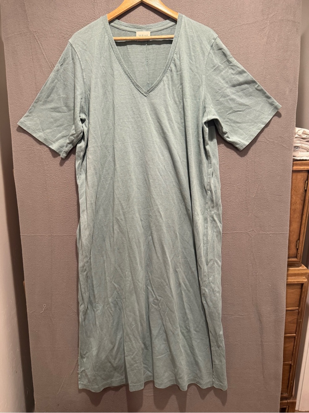 Wrap London Sage Green V-Neck Maxi Dress